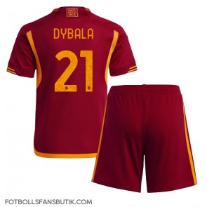 AS Roma Paulo Dybala #21 Replika Hemmatröja Barn 2023-24 Kortärmad (+ Korta byxor)